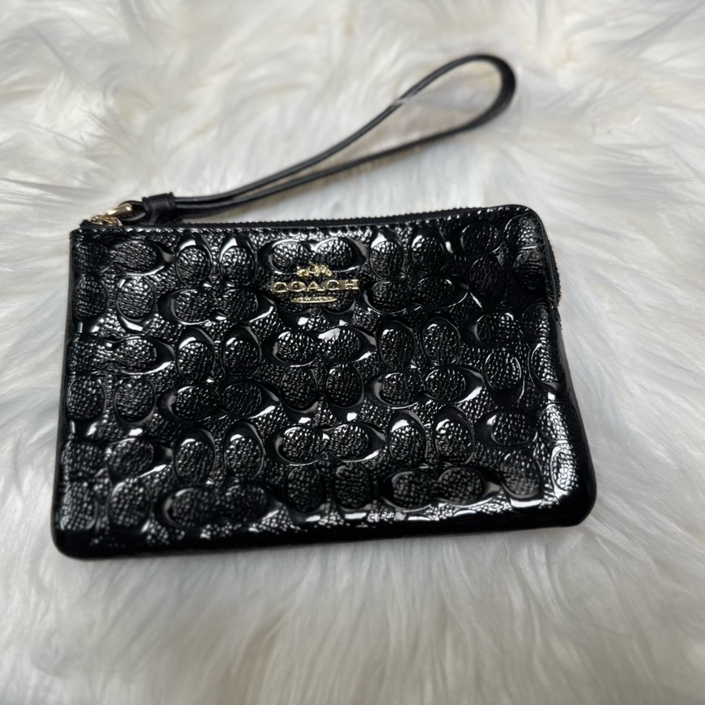 Coach Black Textured Wristlet
